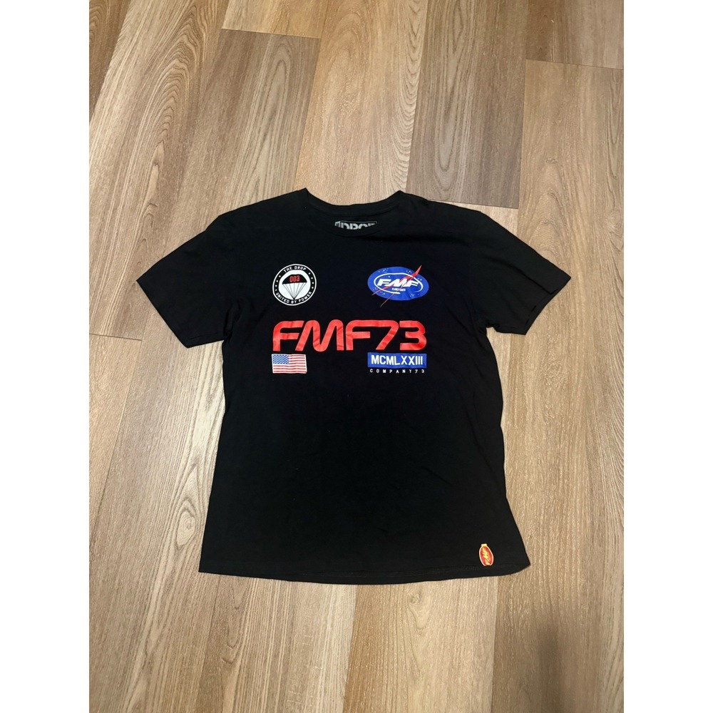 FMF T Shirt Men Large Black Graphic Motorcross Space The Drop MCMLXXIII